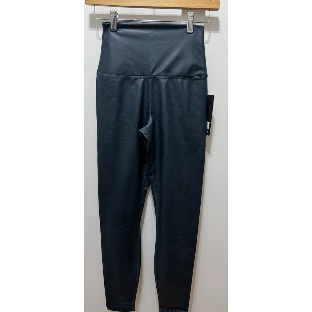 New with‎ Tags 90 Degrees Faux Leather Leggings Small Artic Navy Super High Rise